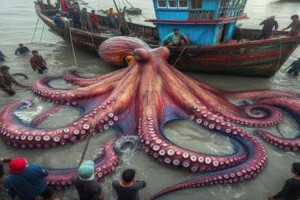 深海惊现巨型章鱼乌贼：神秘生物震撼全球