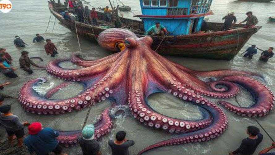 深海惊现巨型章鱼乌贼:神秘生物震撼全球