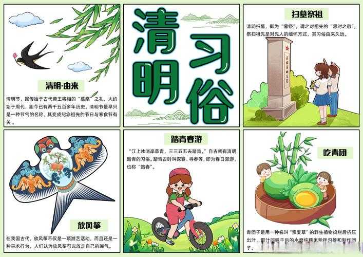 清明时节蛋仔派对手抄报 清明 青团 手抄报